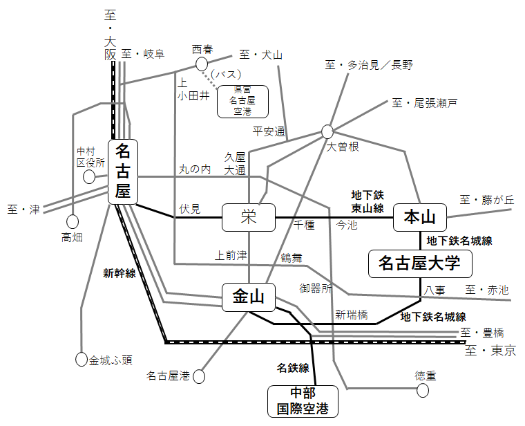 名古屋市内路線図